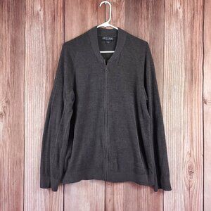 Barefoot Dreams Cozychic Ultra Lite Zip Front Jacket Mens Large Gray BDMCU1516